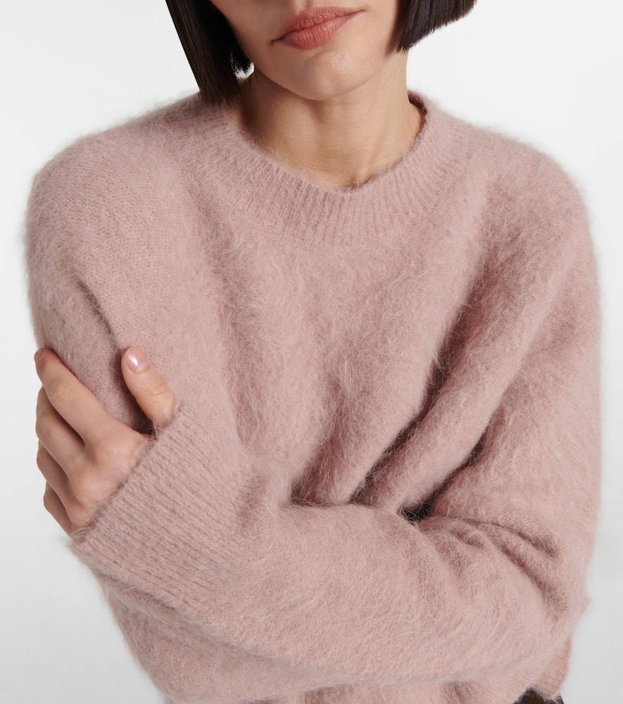 Vince Alpaca Crew Brushed Sweater Beet Root In Pink
