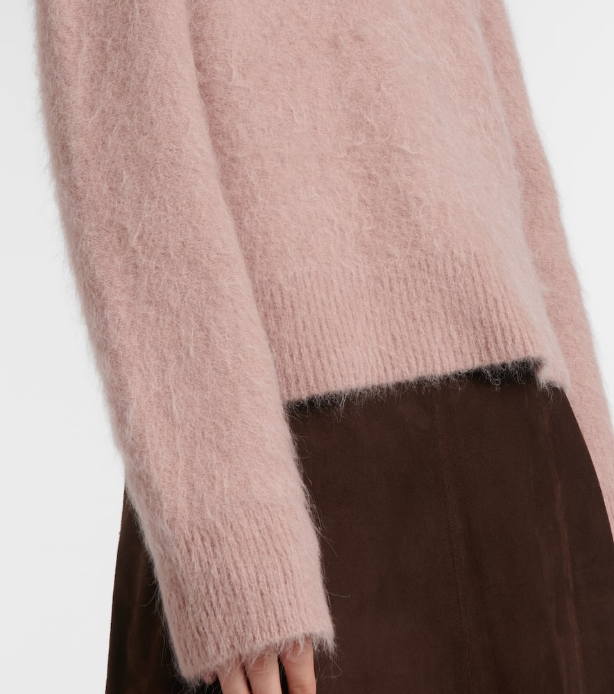 Vince Alpaca Crew Brushed Sweater Beet Root In Pink