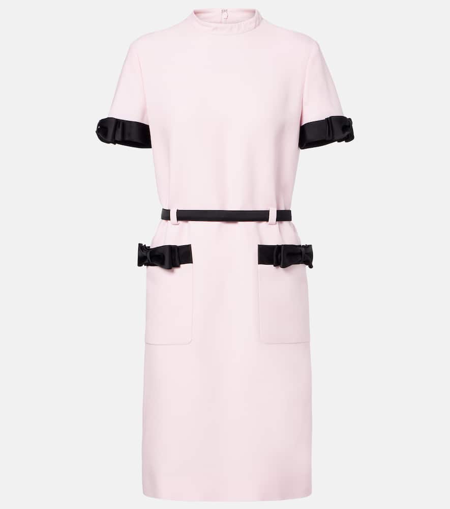 Valentino Crepe Couture Bow-detail Minidress In Pink