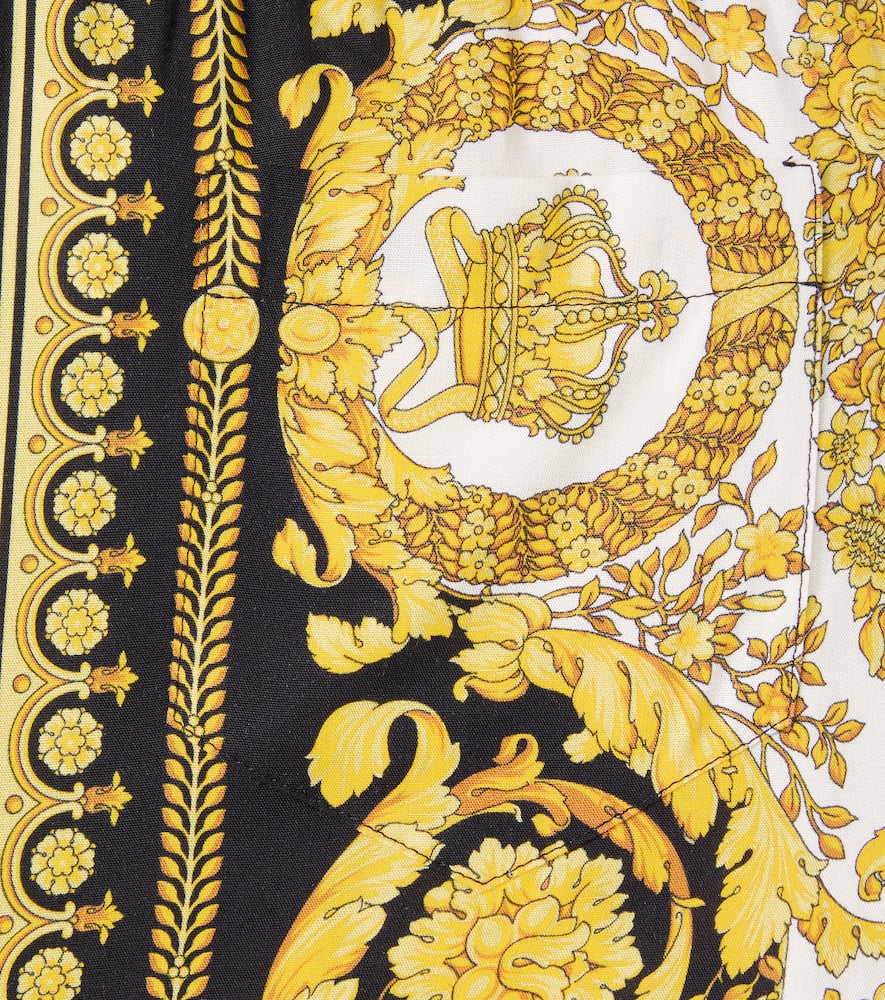 Versace Barocco Shorts In Yellow