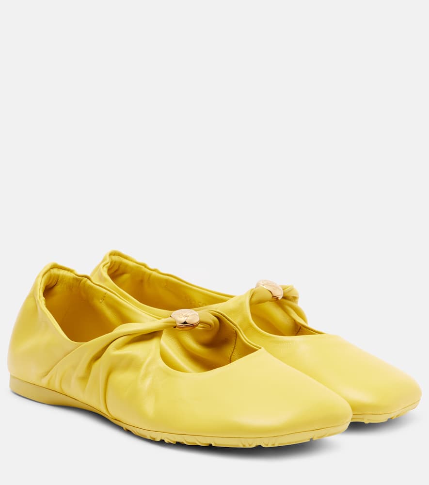Pebble leather ballet flats