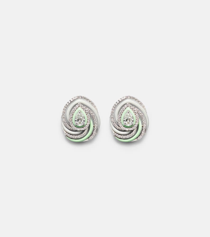 Oceane Pear 18kt white gold earrings with diamonds