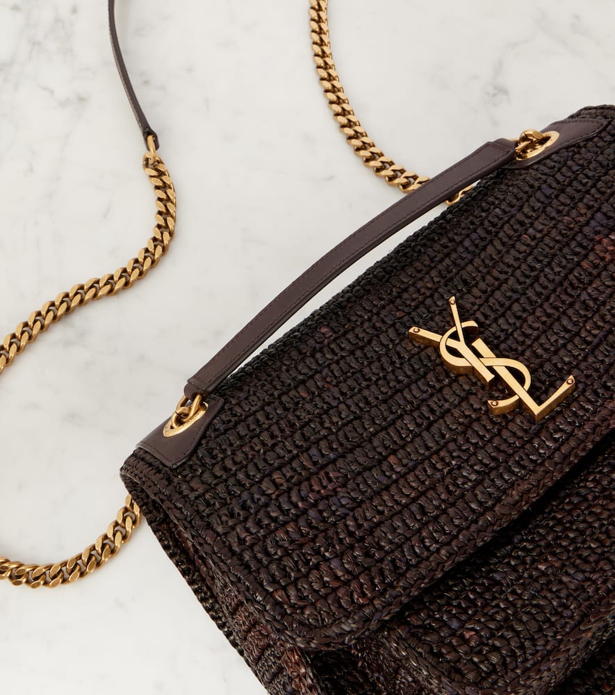 Saint Laurent Niki Medium Raffia Shoulder Bag