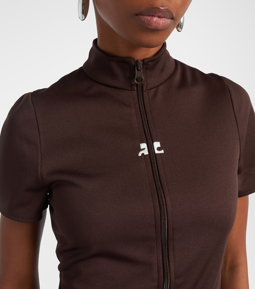 Courrèges Interlock Jersey Zip-Up Top