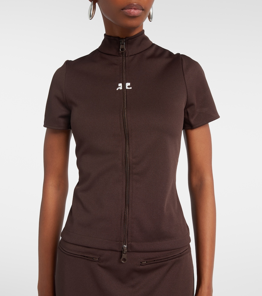 Courrèges Interlock Jersey Zip-Up Top