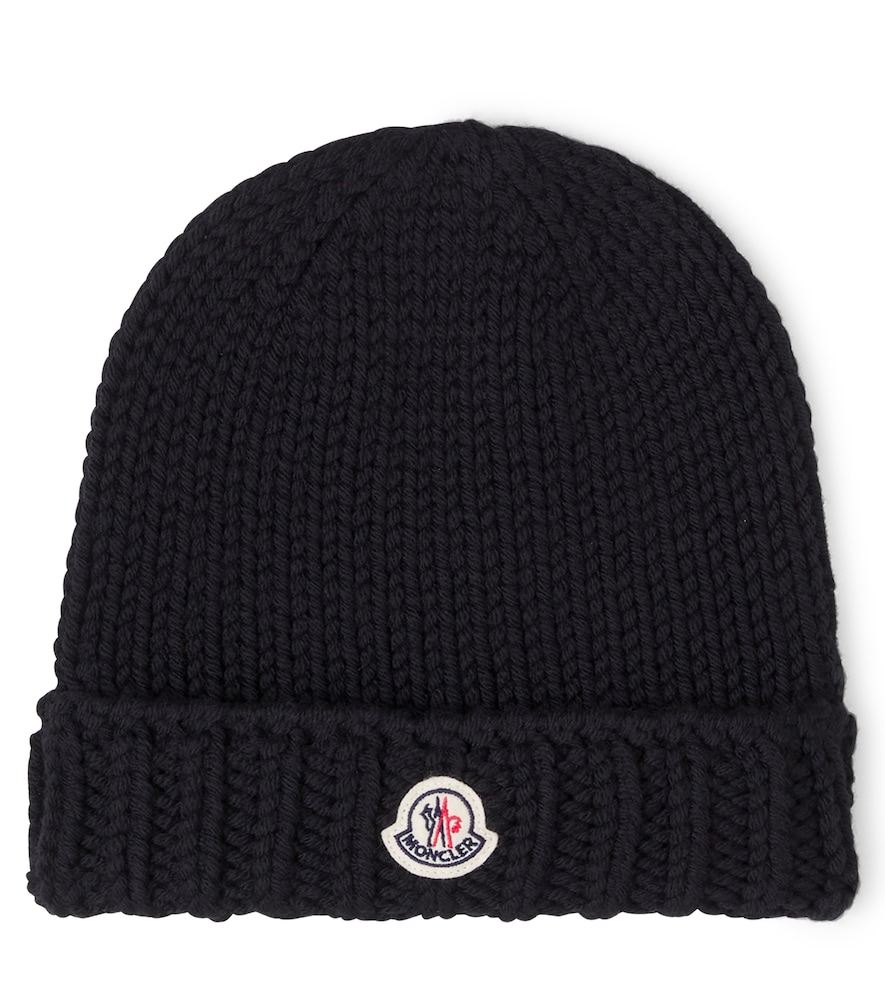 Moncler Enfant ogo virgin wool beanie