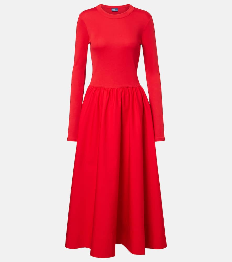Polo Ralph Lauren Cotton Midi Dress In Red