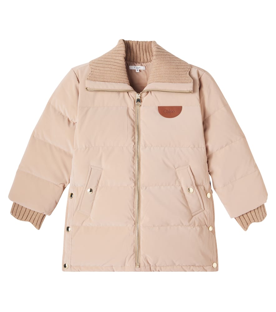 Chloé Kids Daunenmantel In Pink