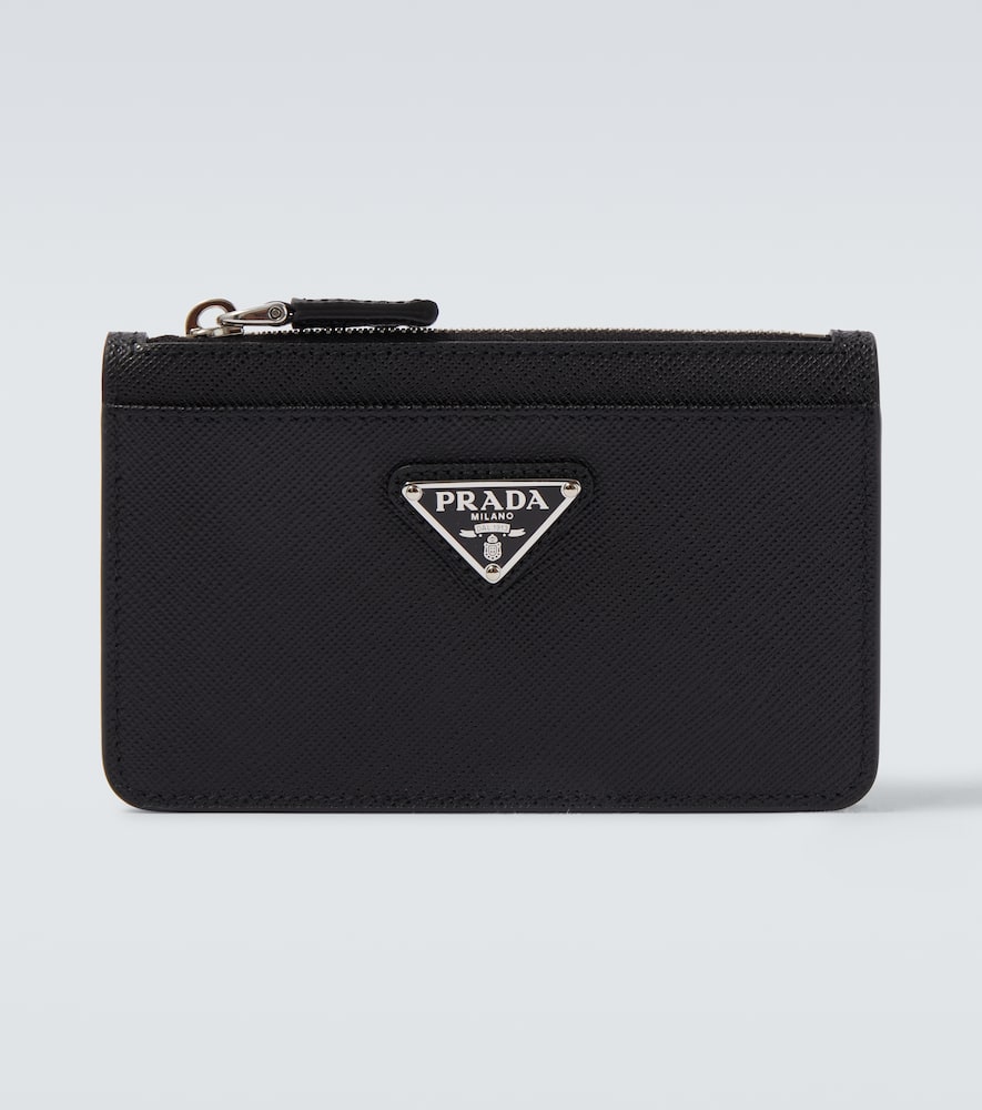 Prada Leather Card Holder In Black
