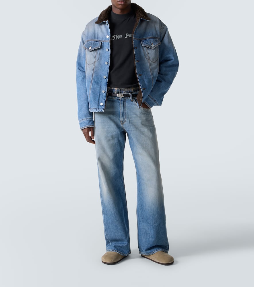 Erl Gender Inclusive Breakwater Wash Denim Jacket In Blue