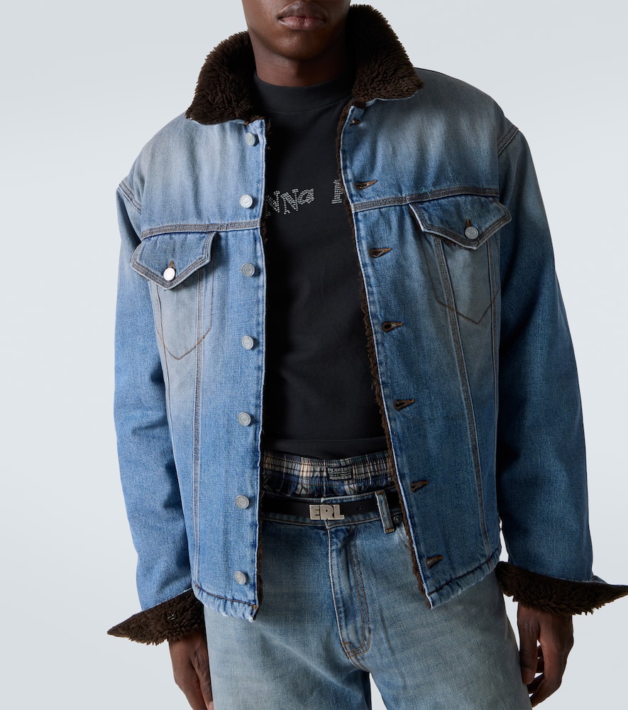 Erl Gender Inclusive Breakwater Wash Denim Jacket In Blue