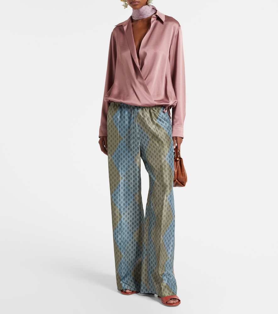  Dries Van Noten Dries Van Noten Satin Wrap Top 