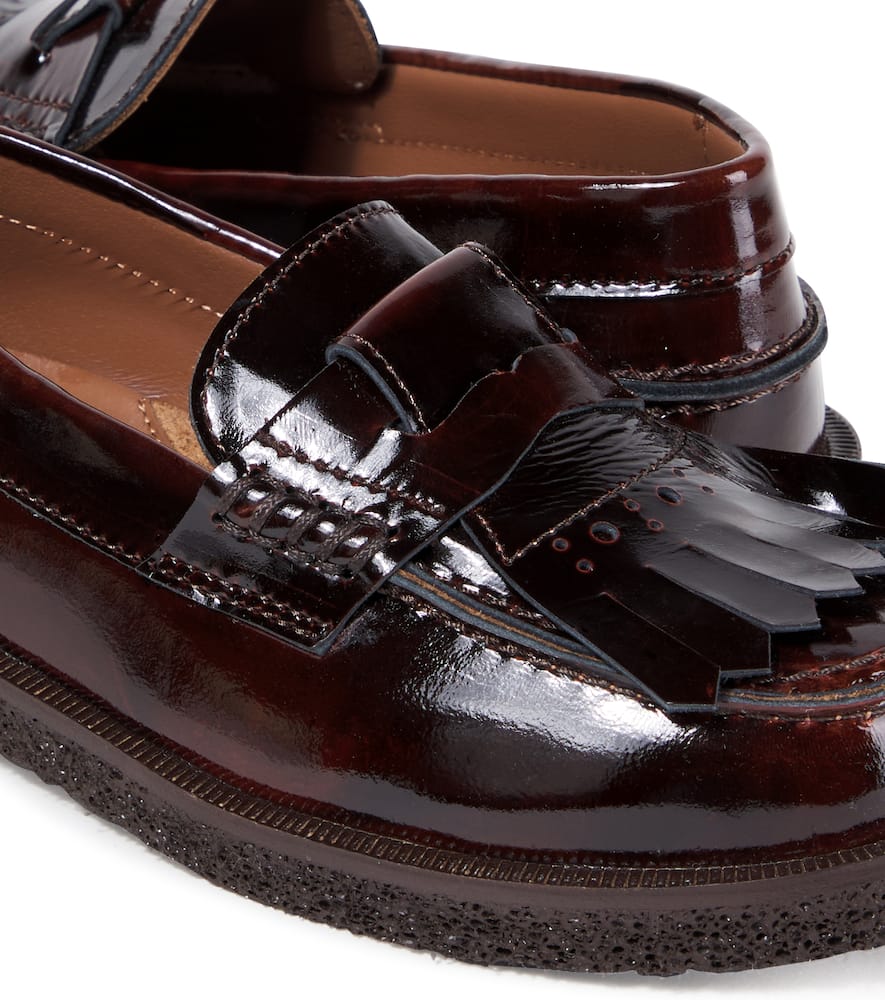 Pèpè Tasseled Patent Leather Loafers In Brown