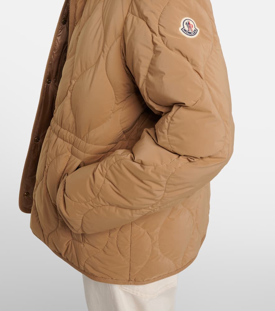 Moncler Quintin 3-in-1 Shearling-trimmed Short Down Jacket In Brown