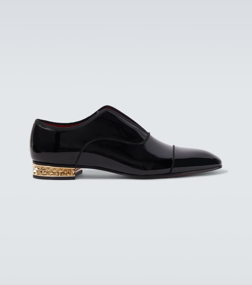 Christian Louboutin Alphamale Rocks Patent Leather Oxfords In Black