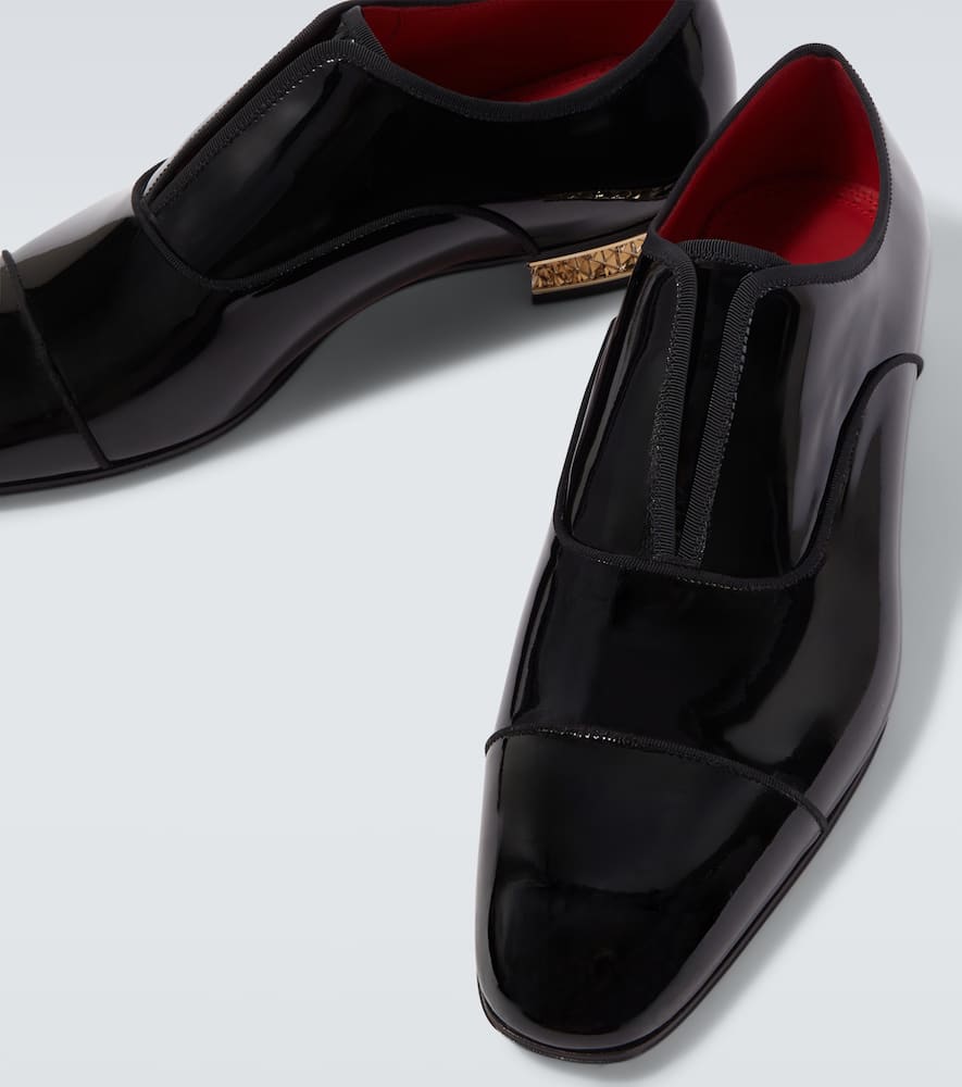 Christian Louboutin Alphamale Rocks Patent Leather Oxfords In Black