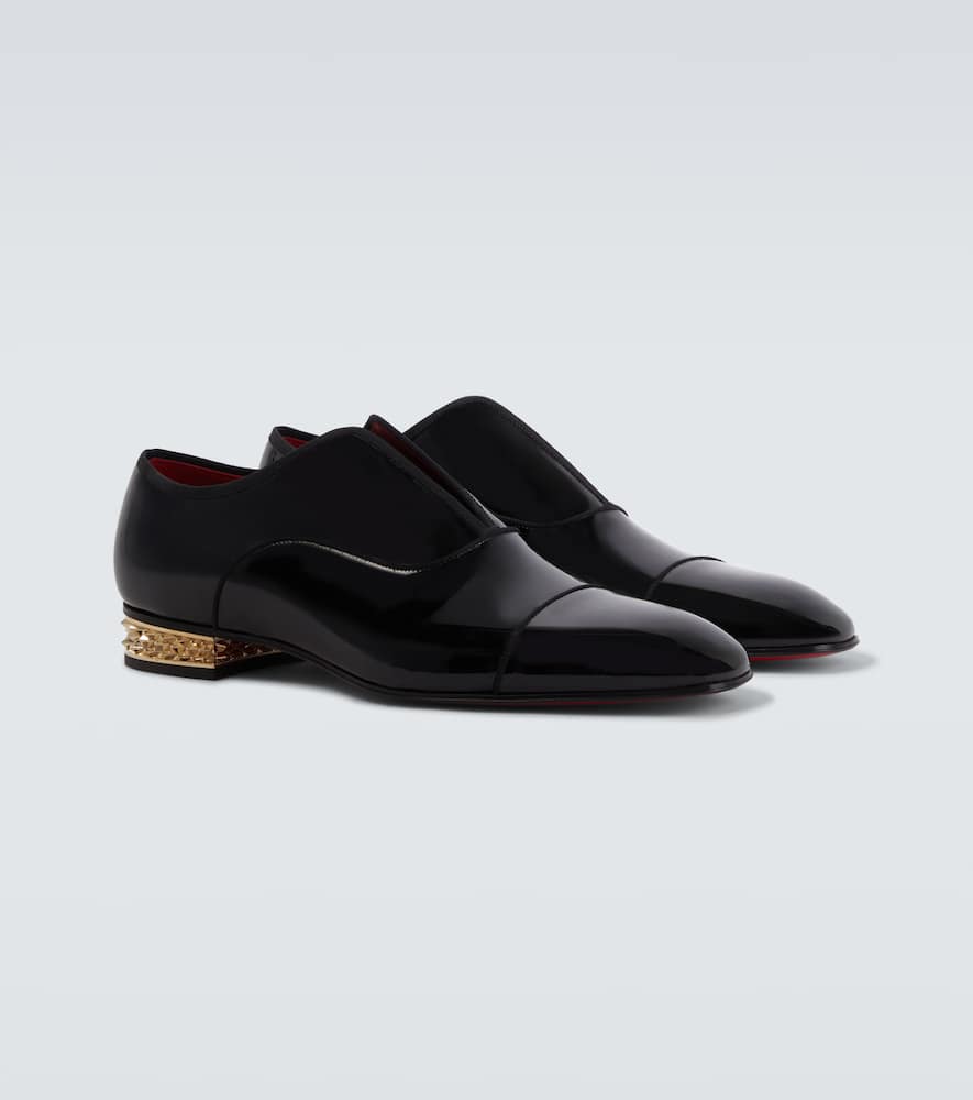 Christian Louboutin Alphamale Rocks Patent Leather Oxfords In Black