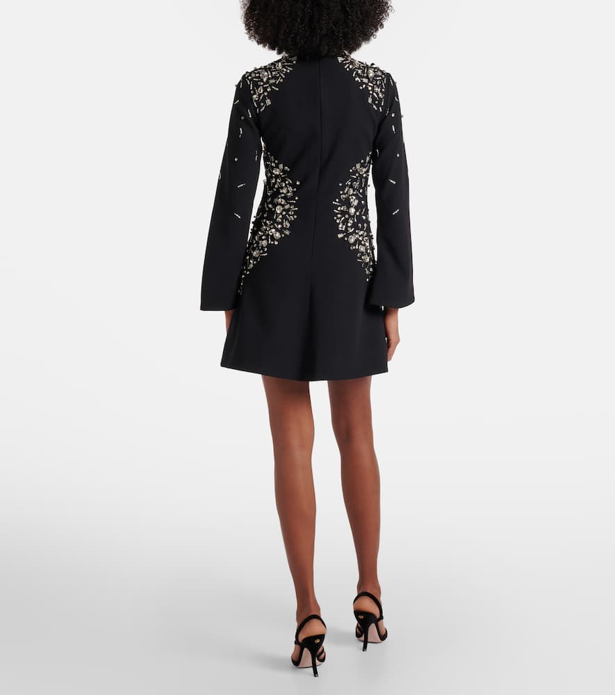 Simkhai Carla Embellished Crêpe Minidress In Black