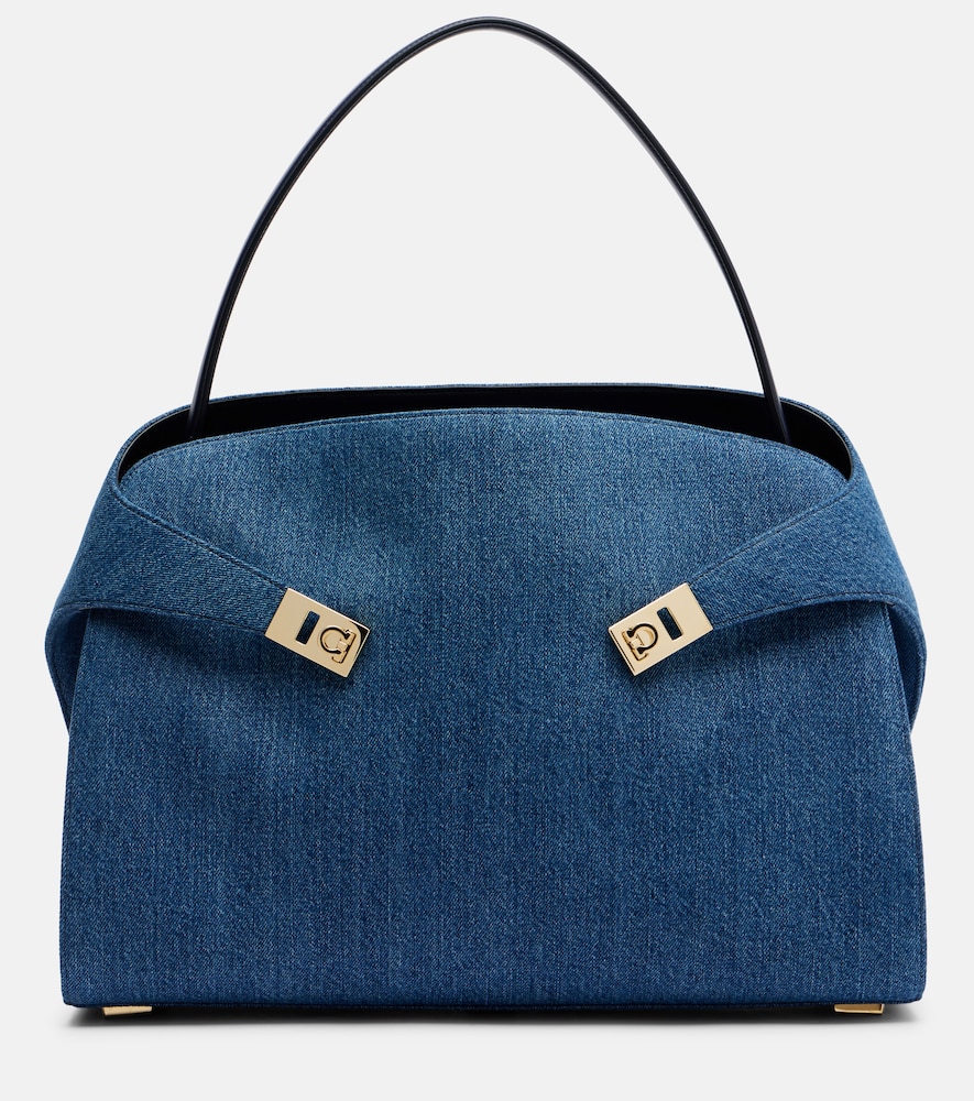 Ferragamo Hug Large denim tote bag