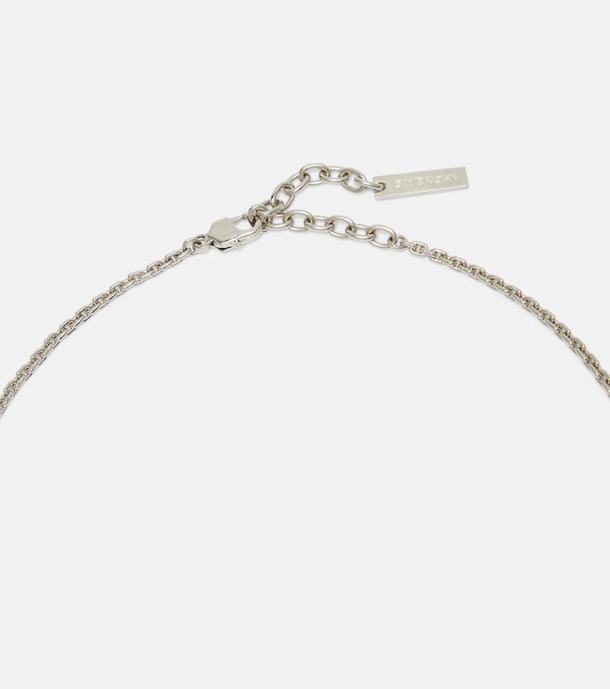 Givenchy Crystal Pearl Necklace In Silver