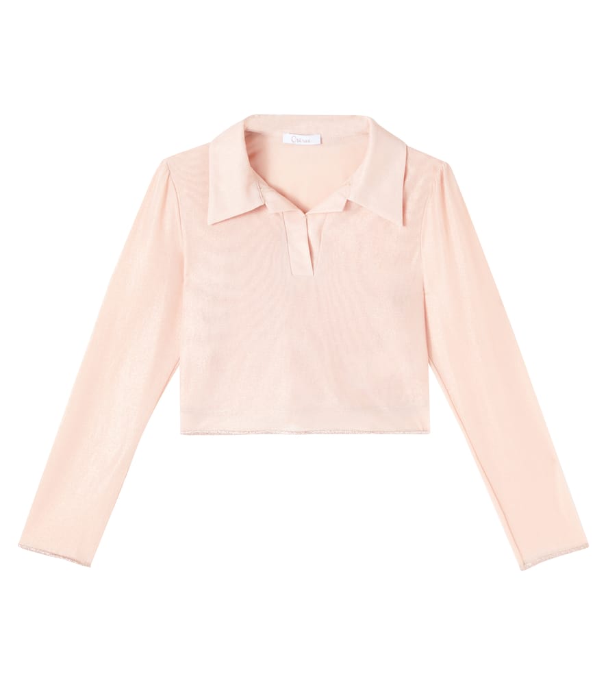 Oseree Oséree Kids Cropped Tulle Top In Pink