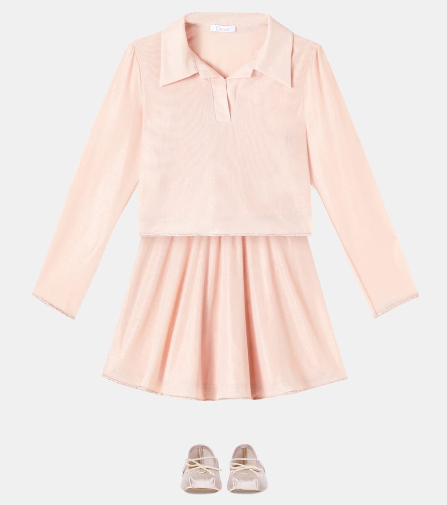 Oseree Oséree Kids Cropped Tulle Top In Pink