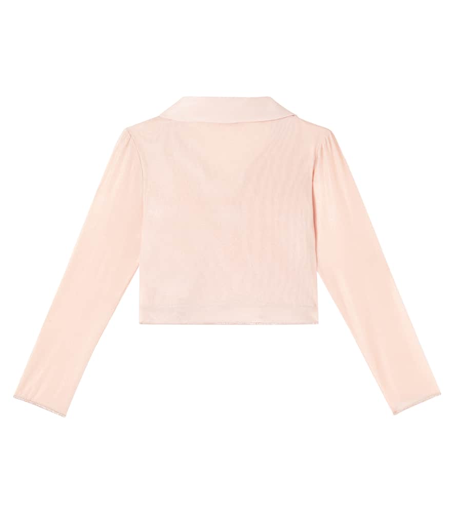 Oseree Oséree Kids Cropped Tulle Top In Pink