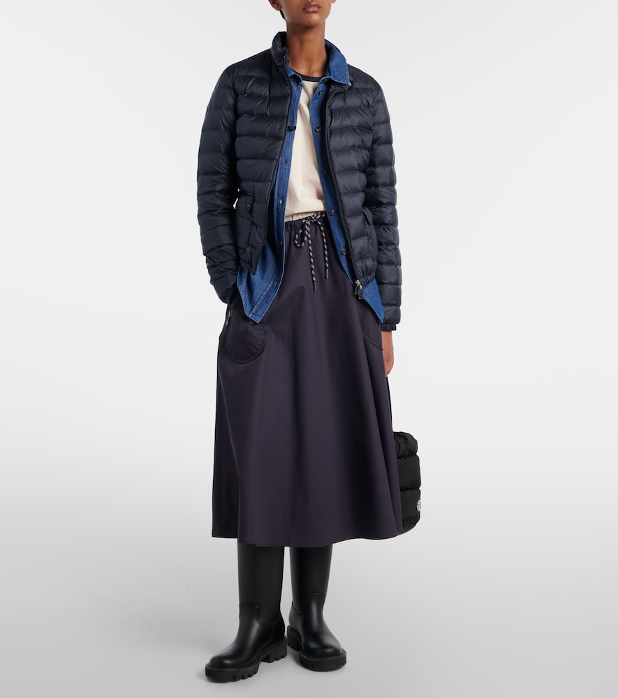 Moncler Cotton-blend jersey midi skirt