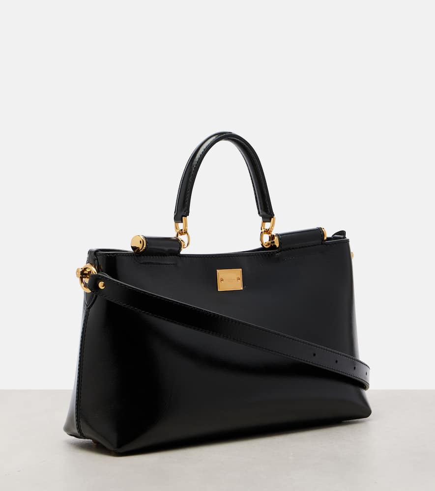 Dolce & Gabbana Vittoria Leather Tote Bag In Black