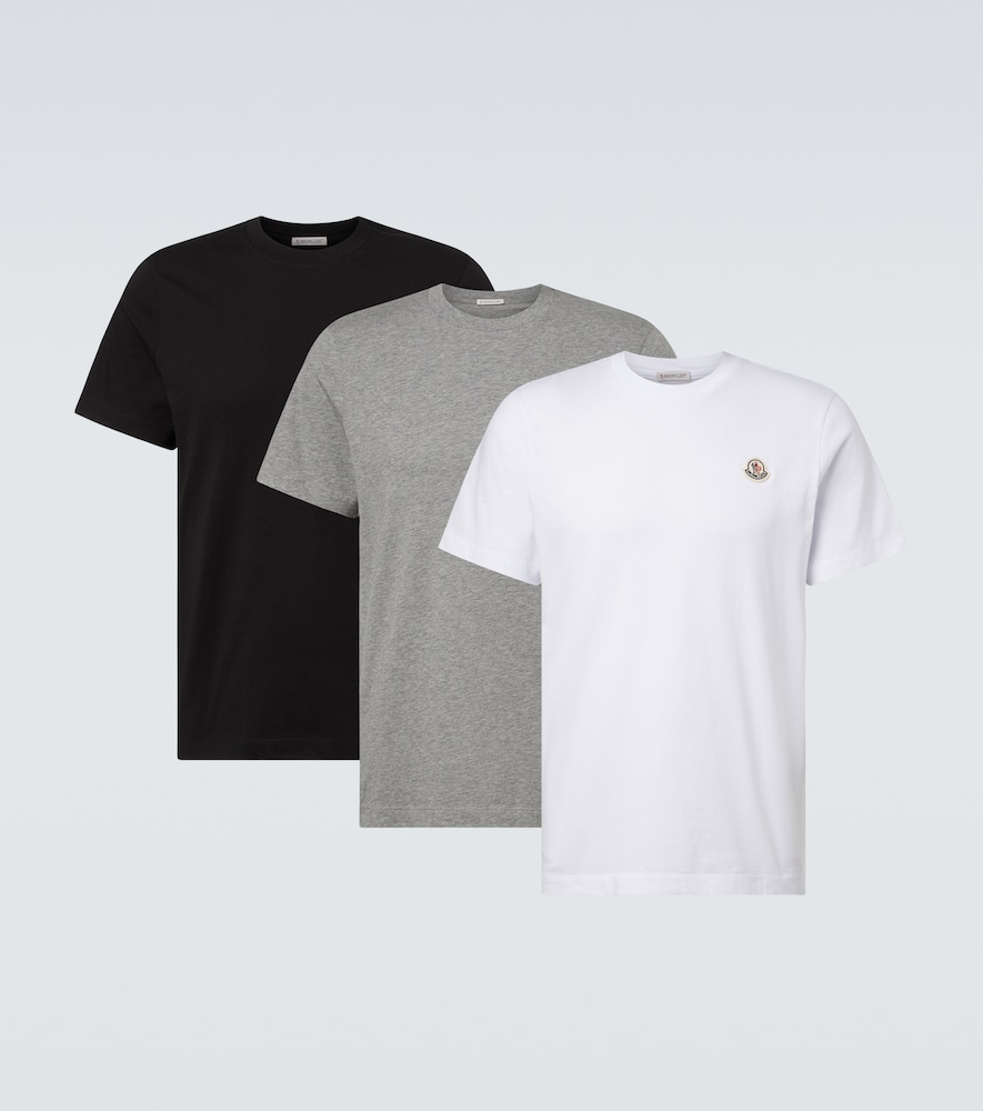 Moncler et of 3 cotton jersey T-shirts