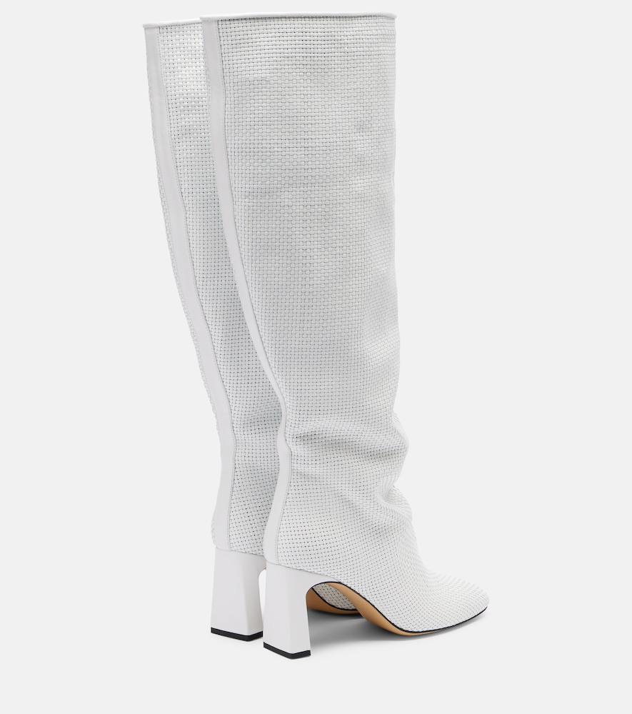 Souliers Martinez Souliers Martinez Roberta Woven Leather Knee-high Boots 