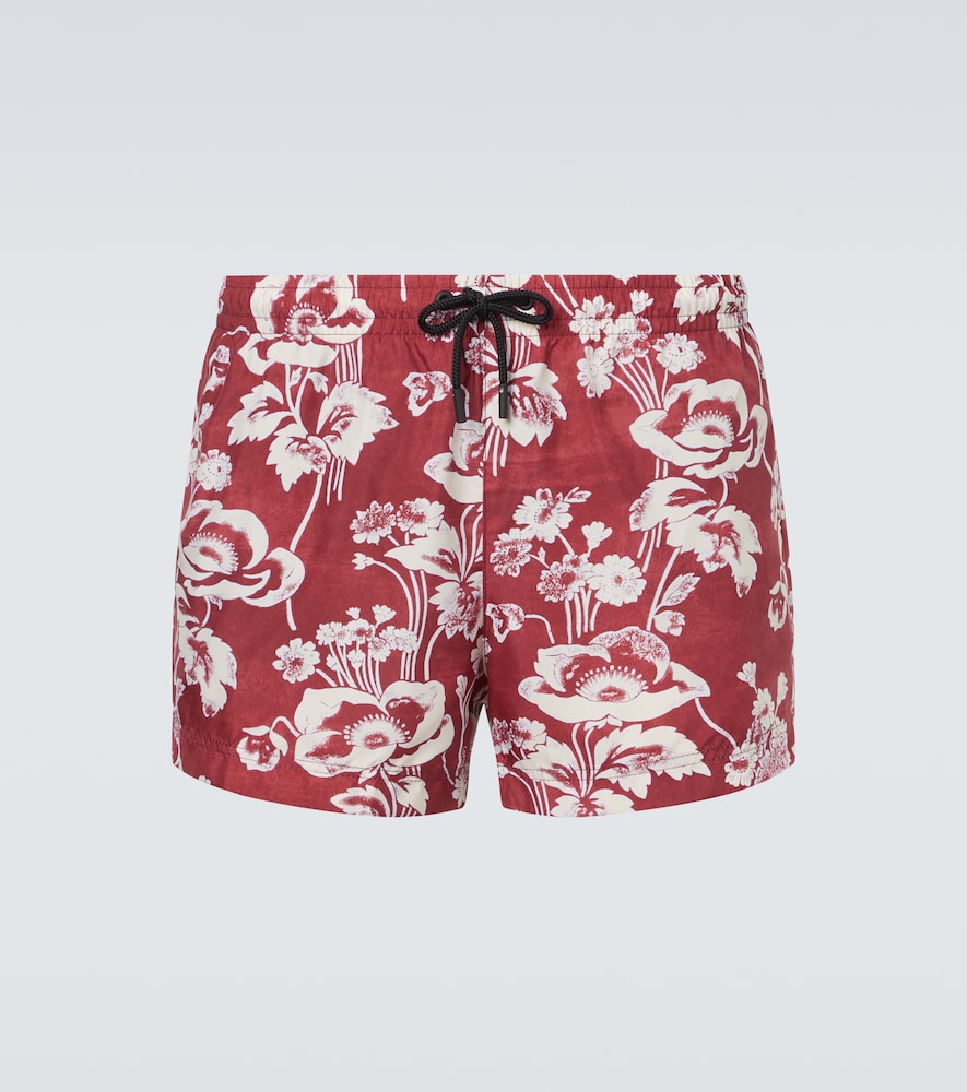 Commas Printed Swim Trunks In Red