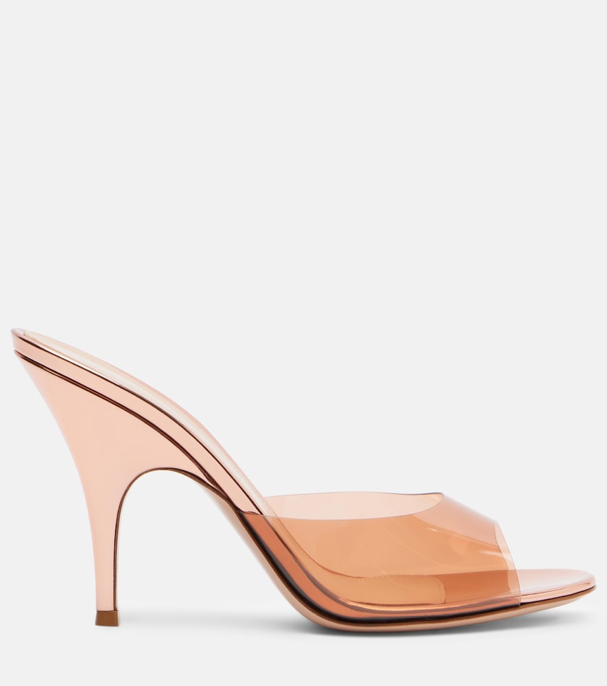 Sofia Leather-Trimmed Pvc Mules