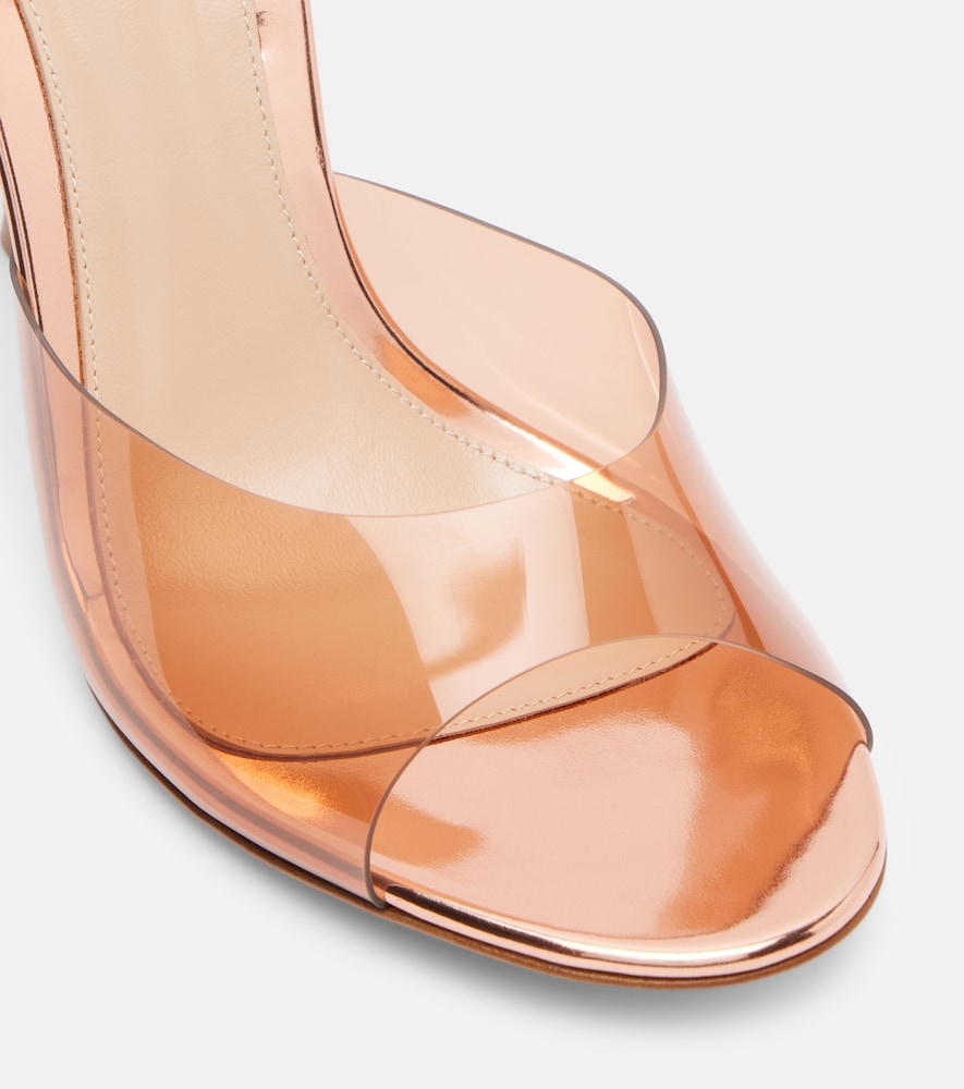 Gianvito Rossi 95 leather-trimmed PVC mules