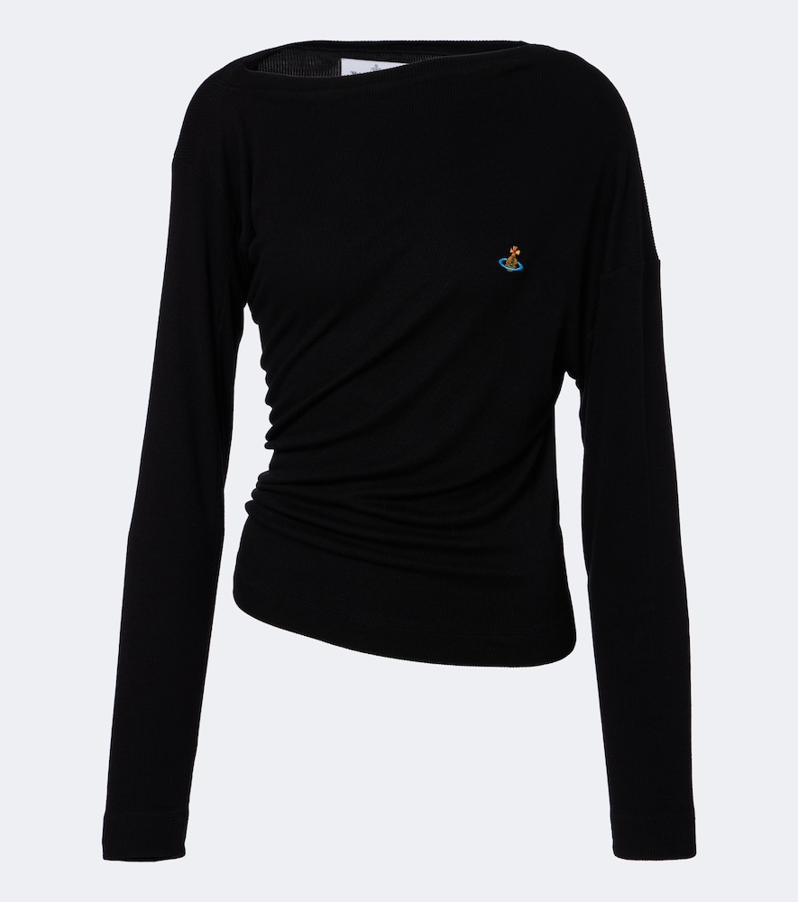 Top in maglia a coste