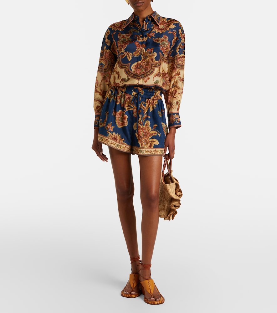 Zimmermann Aster printed silk shorts