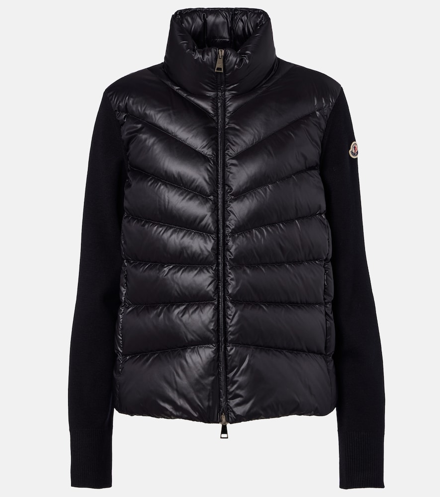 Moncler Tricot down-paneled virgin wool cardigan - Women's Clothing