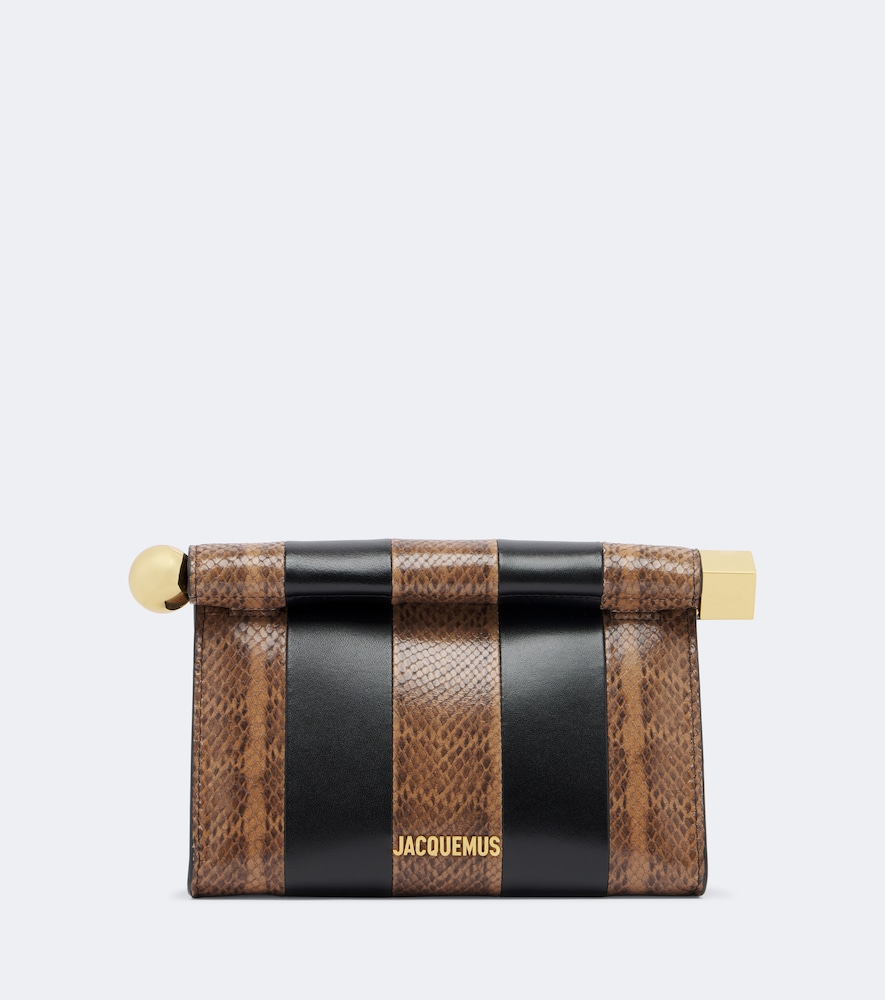 Clutch Rond Carré aus Leder