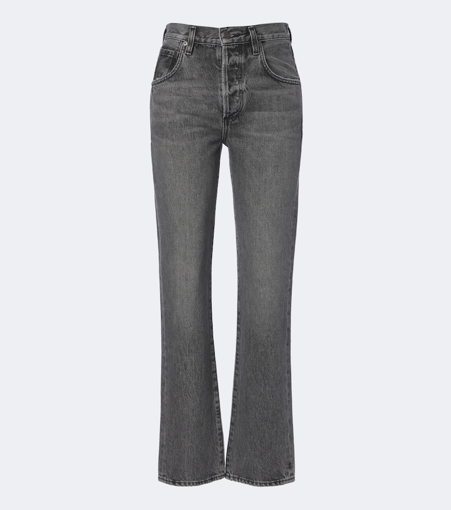 Citizen Of Humanity '90s Cropped Straight Jeans In Grau