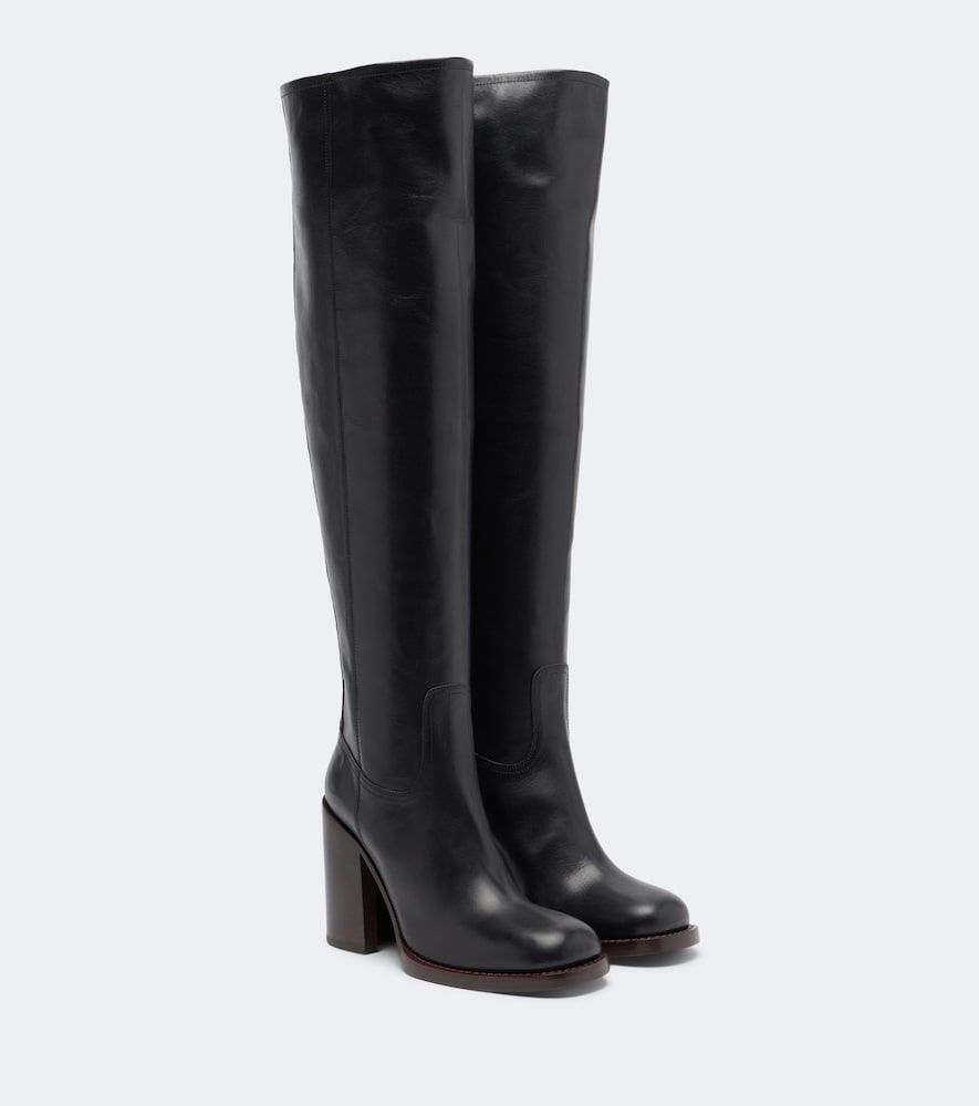 Overknee-Stiefel aus Leder