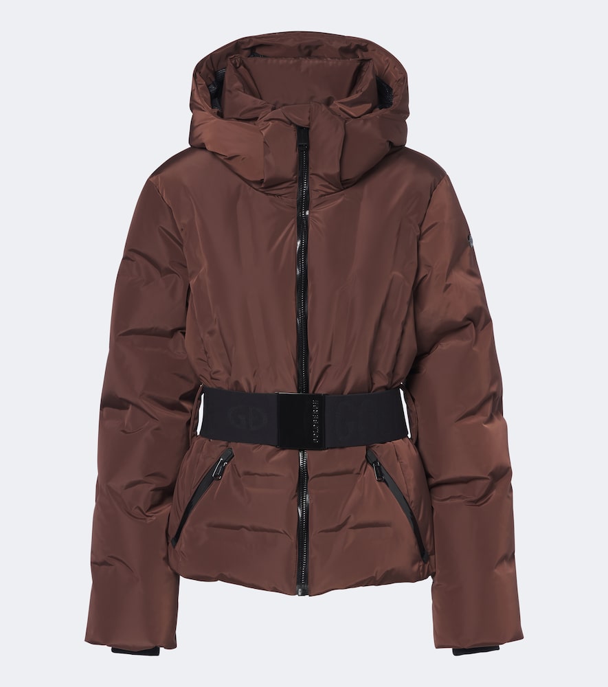 Goldbergh Umi Belted Hooded Ski Jacket In Brown
