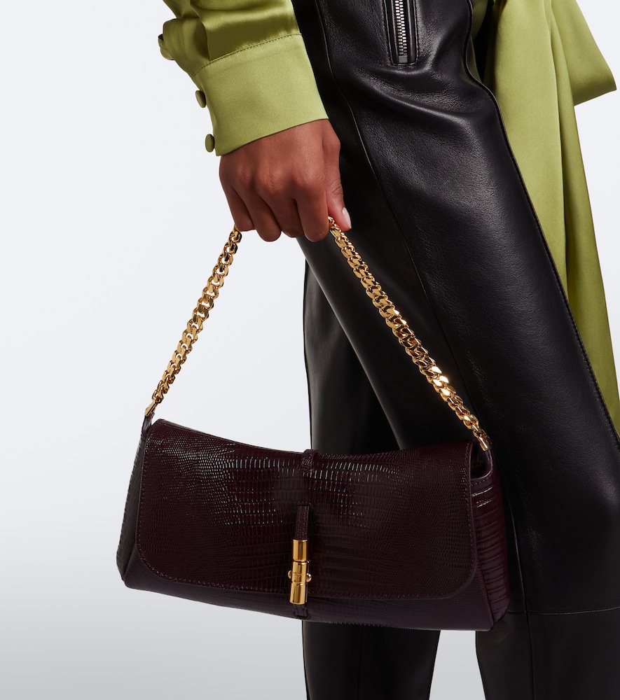 Metropolis Croc-Effect Shoulder Bag