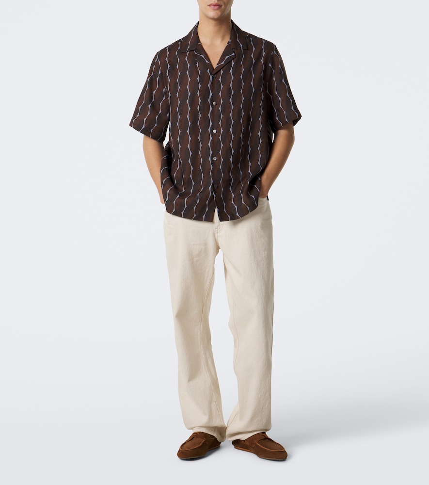 Roberto Printed Linen Bowling Shirt