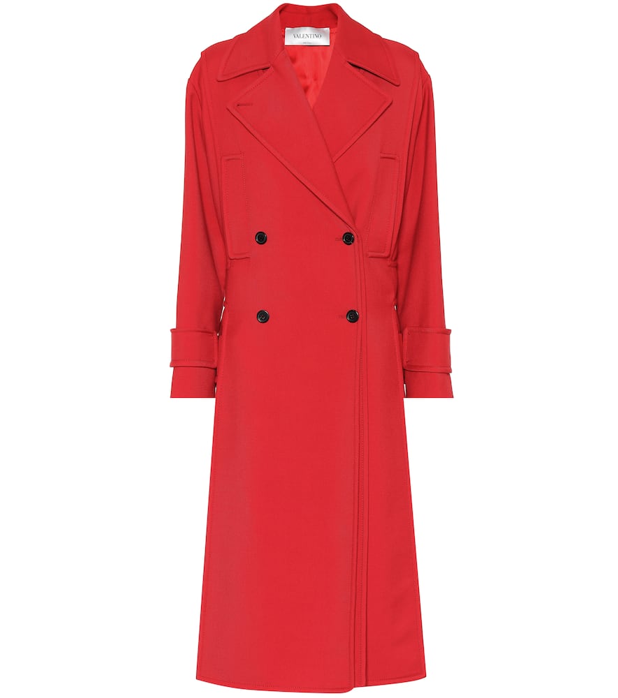 Click to view more detailed imagery on our partner's website Valentino Wool-Blend Trench Coat In Red