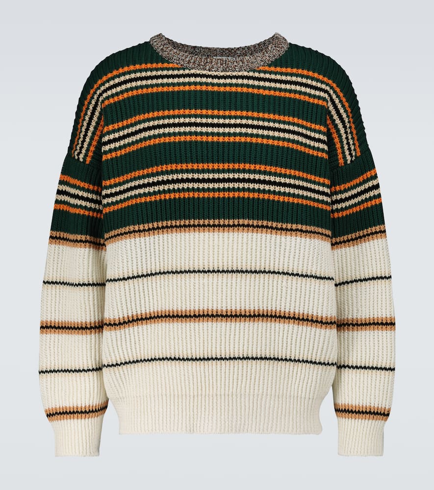 Click to view more detailed imagery on our partner's website Loewe Striped Cotton-blend Jersey Sweater In Multicoloured