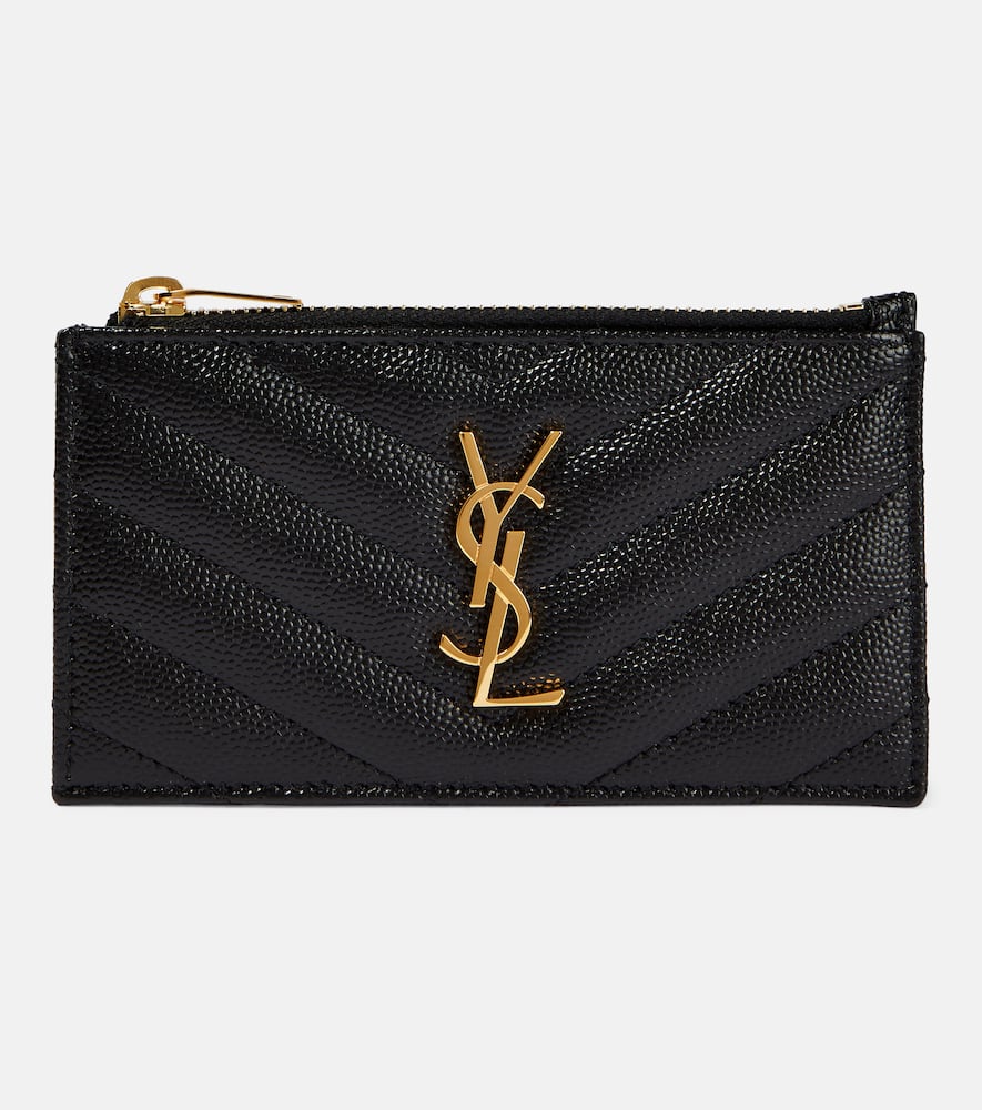 Monogram zipped leather wallet