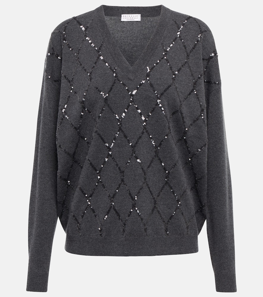 Brunello Cucinelli Dazzling Argyle wool-blend sweater
