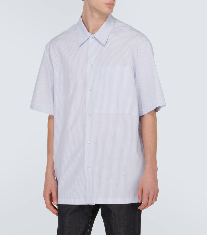 Jil Sander Friday Pinstripe Cotton Shirt In Blue