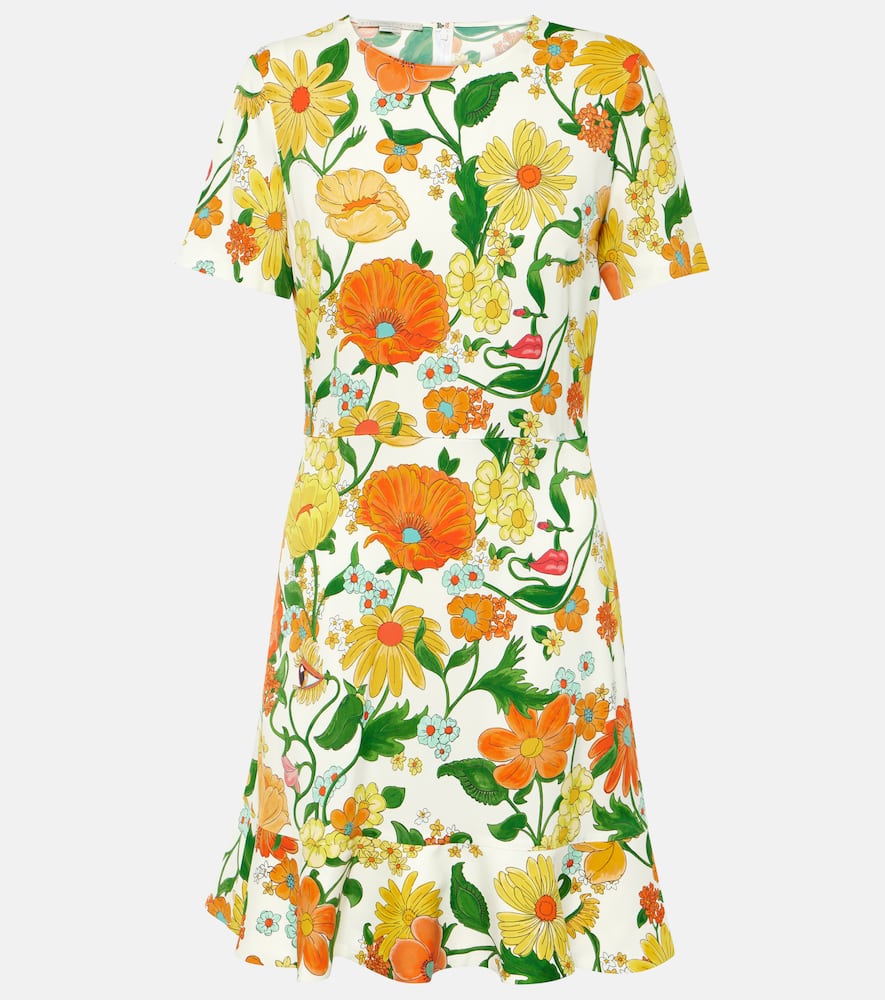 Stella Mccartney Garden Print Mini Dress In Multicoloured