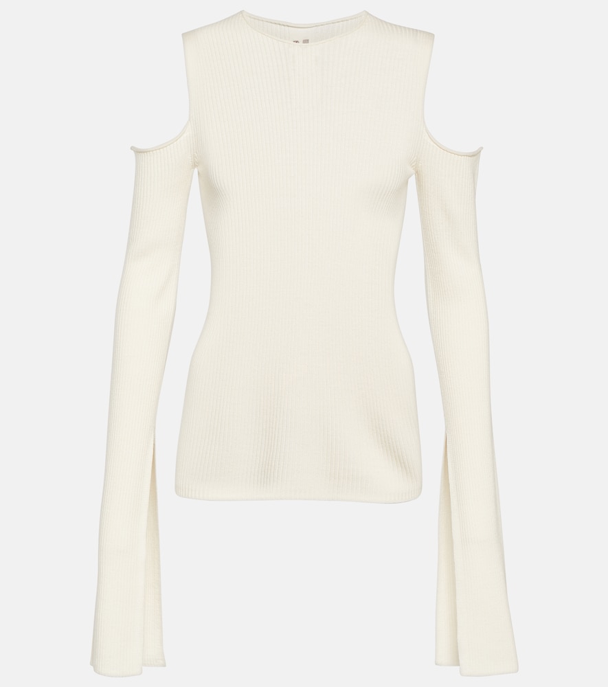 Rick Owens Women's White Cutout Virgin Wool Top UK Size 16 - Mytheresa
